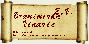 Branimirka Vidarić vizit kartica